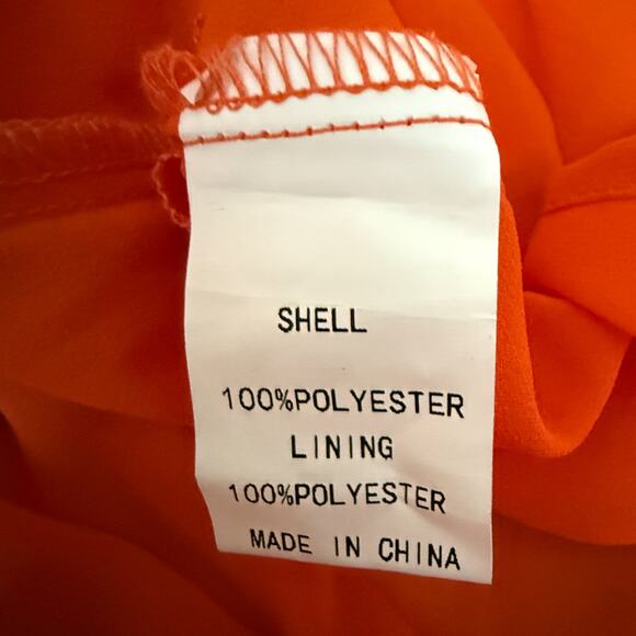 PrettyGarden Orange Maxi Dress XL Button Front Smocked Waist Tiered Flowy - Picture 4 of 6